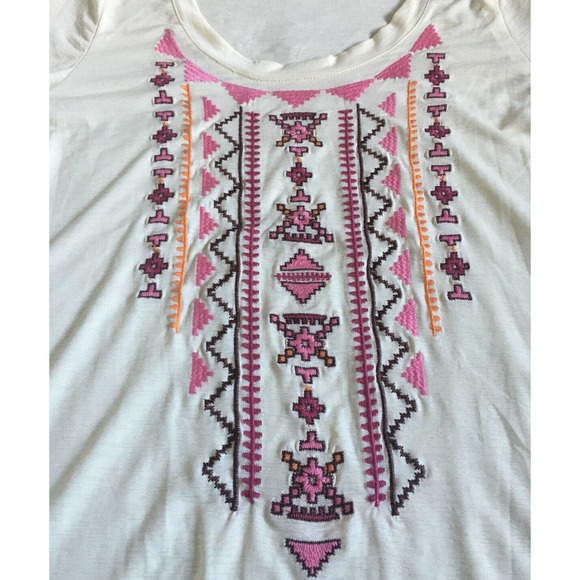 Roper Top S Cream Embroidery 3/4 Sleeve Blouse - Picture 7 of 9